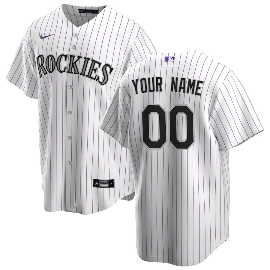 Youth Colorado Rockies Nike White Home Replica Custom MLB Jerseys->customized mlb jersey->Custom Jersey